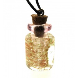 Lachrymatory Style Gold Glass Bottle Pendant
